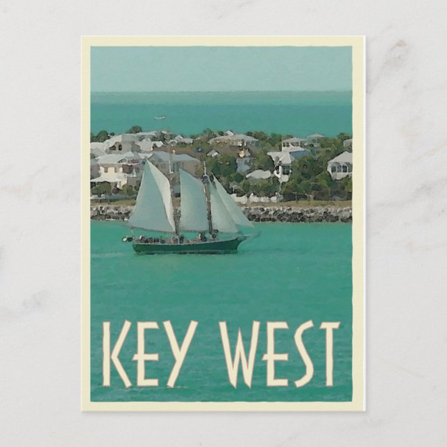 Key West Sunset Key vintage style Postcard (Front)