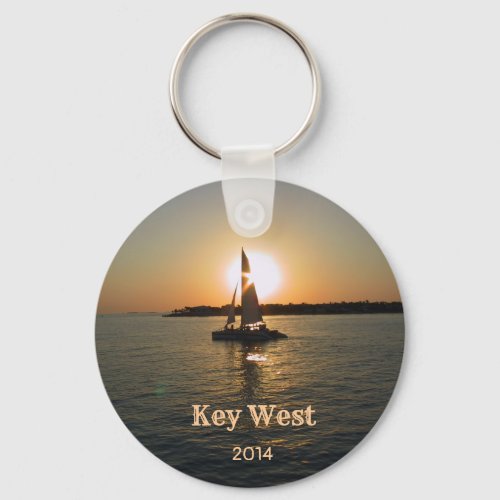 Key West Sunset Keychain customizable 