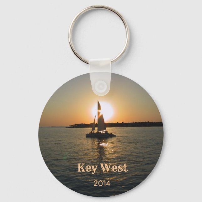 Key West Sunset Keychain (customizable)  (Front)