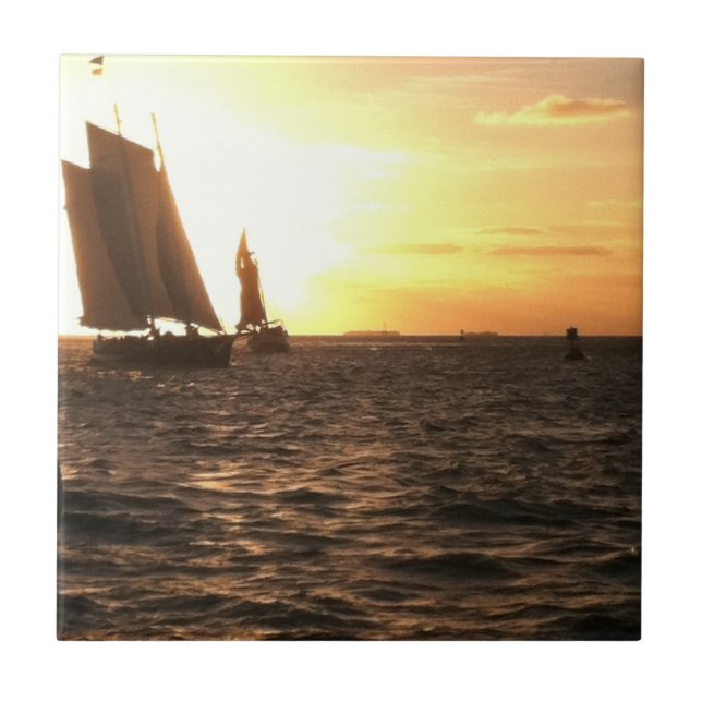 Key West Sunset Photo Tile (Front)