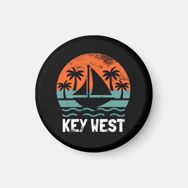 Key West Sunset Retro Vacation Magnet (Front)