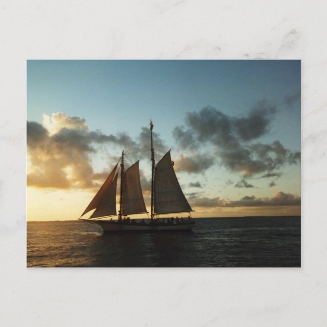 Key West Sunset Sail Photo Postcard (Front)
