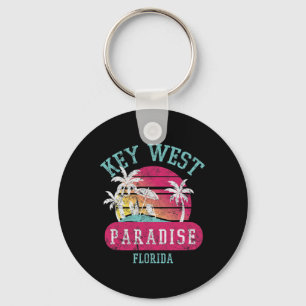Key West Sunset Vintage Florida Beach Novelty Art Keychain