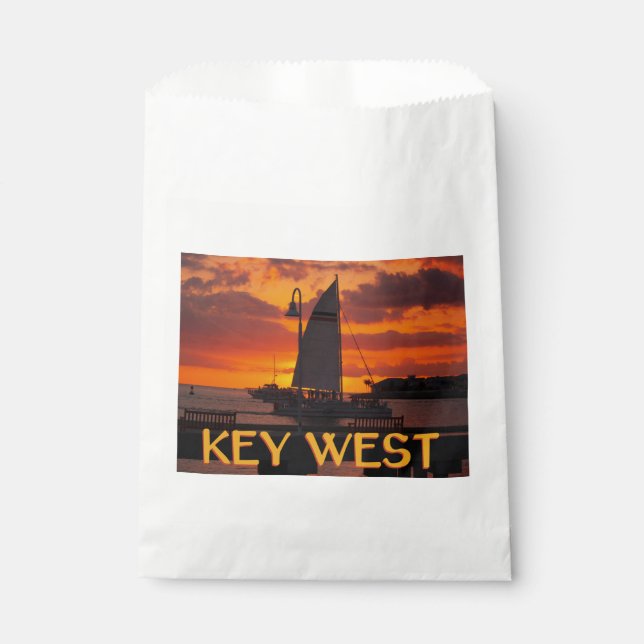 Key West Sunset with Boats Favor Bag (Front)