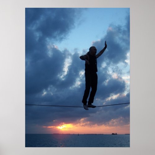 Key West Tightrope Walker at Sunset Poster