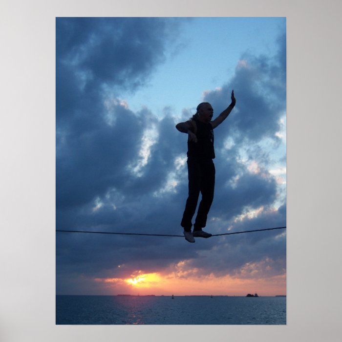 Key West Tightrope Walker at Sunset Print