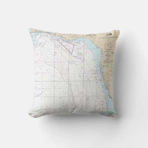 Key West to the Mississippi River Nautical Chart Throw Pillow