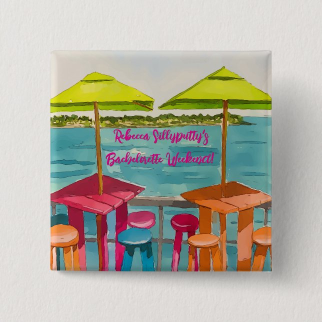 Key West Vibes Bachelorette Weekend Button (Front)