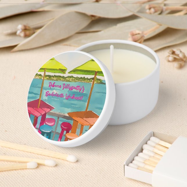 Key West Vibes Bachelorette Weekend Mini Candle Favors (Insitu)