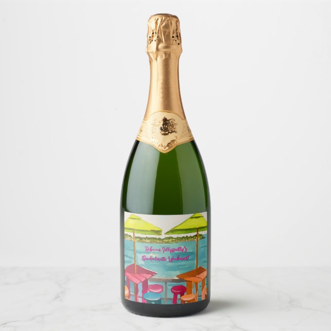 Key West Vibes Bachelorette Weekend Sparkling Wine Label (Front)