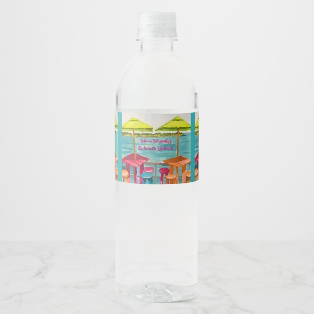 Key West Vibes Bachelorette Weekend Water Bottle Label (Front)