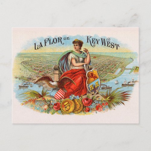 Key West vintage La Flor de Key West Postcard