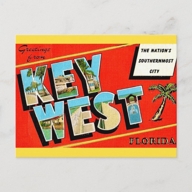 Key West Vintage Postcard (Front)