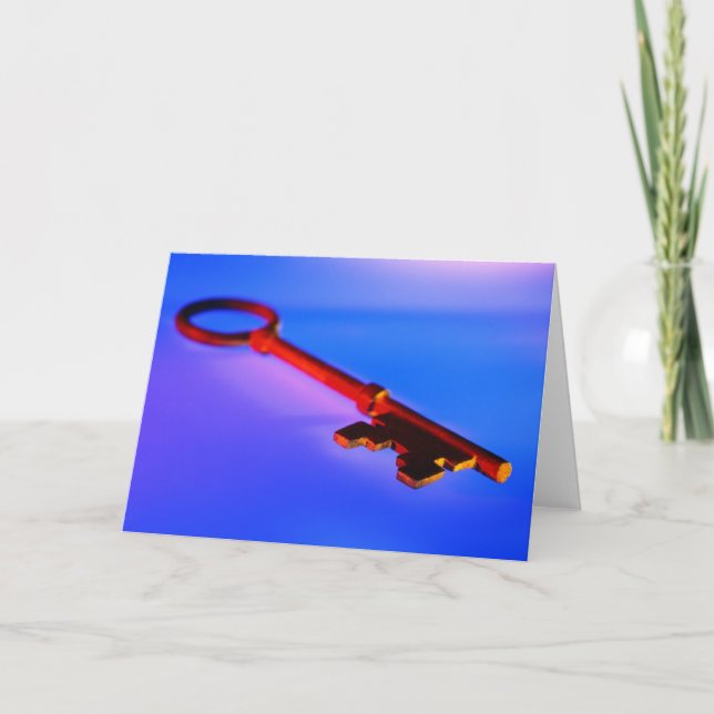 KEY WITH BLUE BACKGROUND CARD (Front)