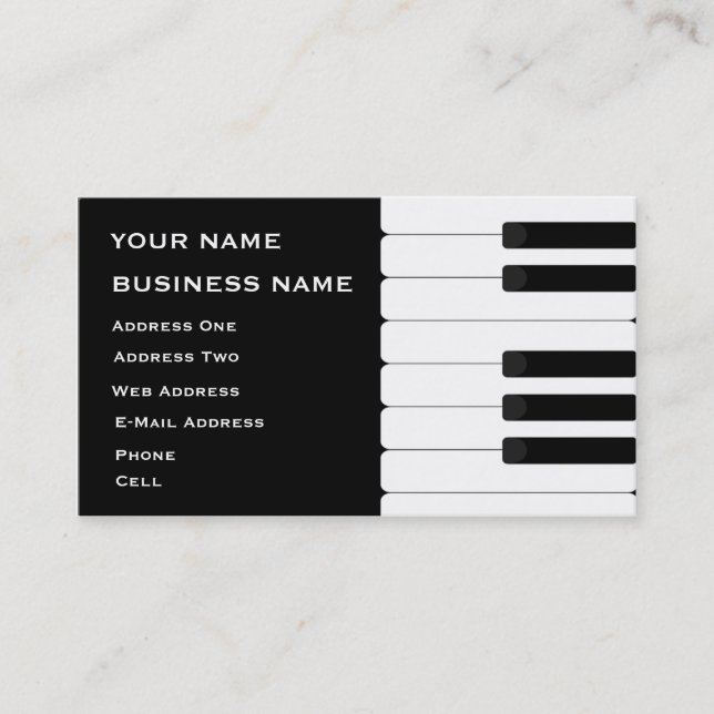 Keybaord - Music Business Card (Front)