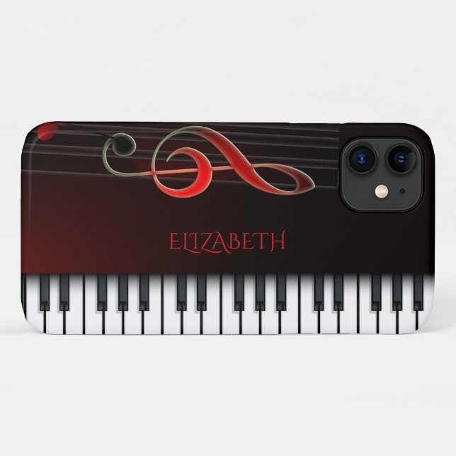 Keyboard And Treble Clef Case-Mate iPhone Case (Back (Horizontal))