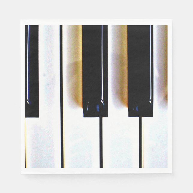 Keyboard, black and white keys paper napkins (Front)