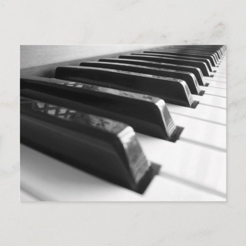 Keyboard _ Black And White Postcard