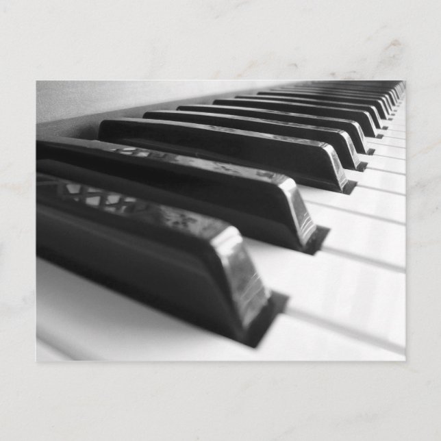 Keyboard - Black And White Postcard (Front)
