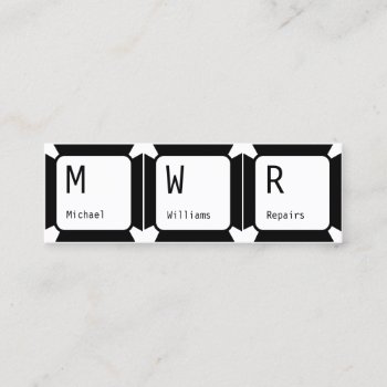 Keyboard Buttons Mini Business Card by TwoFatCats at Zazzle