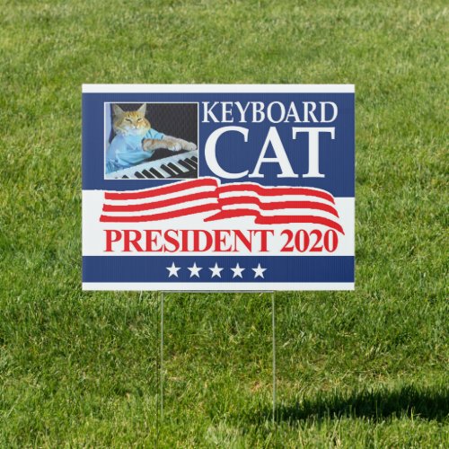 Keyboard Cat 2020 yard sign