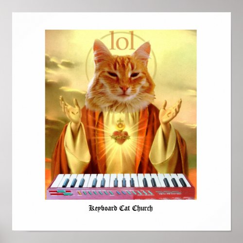 Keyboard Cat Church Poster