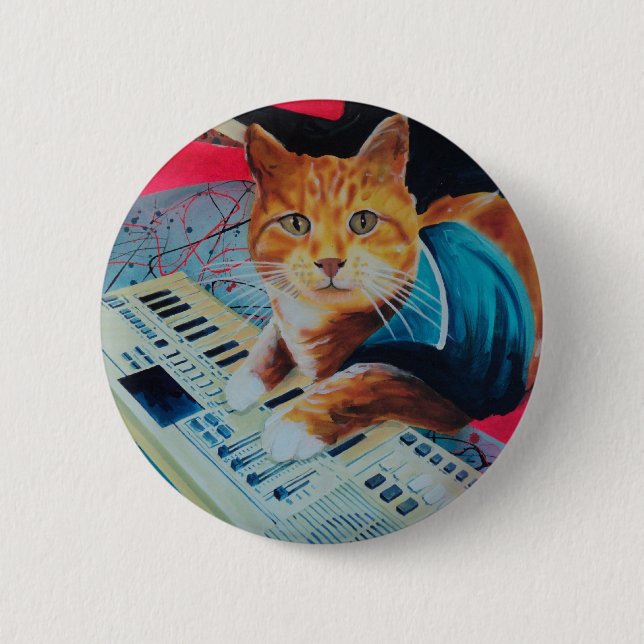 Keyboard Cat Painting Gear Button (Front)
