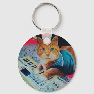 Keyboard Cat Painting Gear Keychain