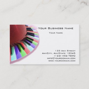 Keyboard Chaos Bright On White Business Card by NoteableExpressions at Zazzle