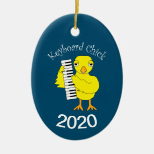 Keyboard Chick Text Ceramic Ornament