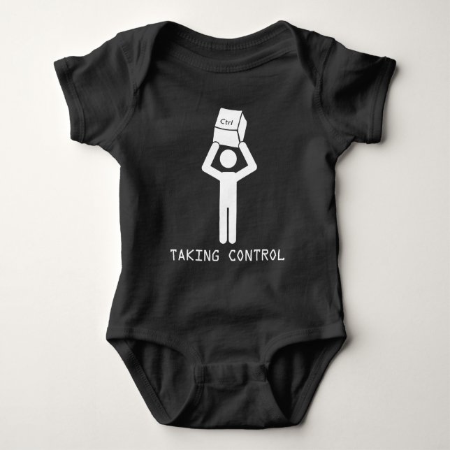 Keyboard Control Programmer Computer Science Nerd Baby Bodysuit (Front)