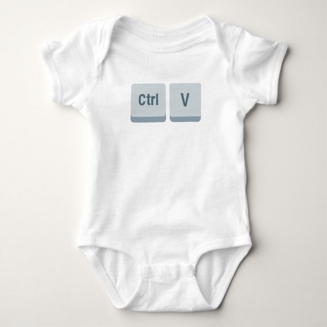 keyboard copy paste matching dad baby ctrl v bodysuit (Front)