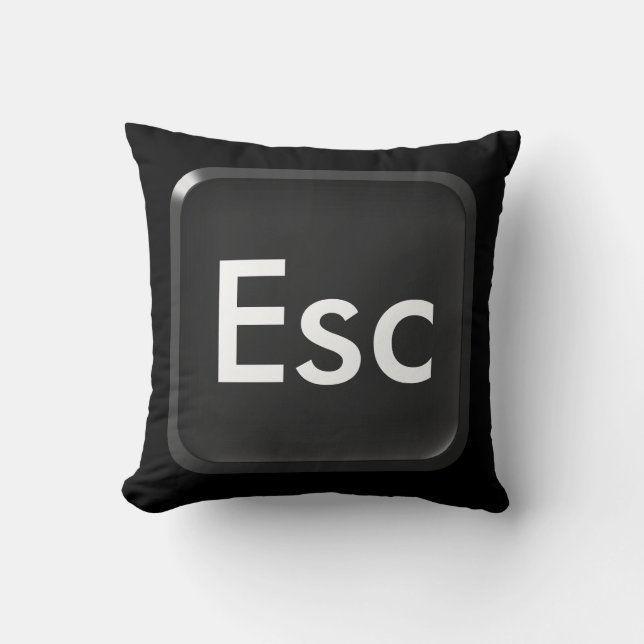 Keyboard Escape Key Throw Pillow (Front)