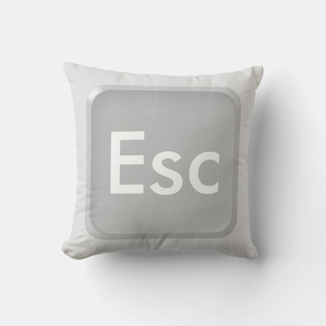 Keyboard Escape Key Throw Pillow (Front)