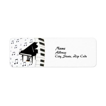 Keyboard Grand Piano And Music Notes Label by dreamlyn at Zazzle