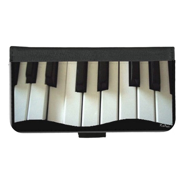 Keyboard Keyboards Piano Keys Music iPhone Wallet Case (Front (Horizontal))