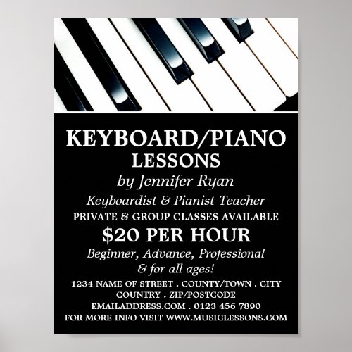 Keyboard Keys Keyboard Piano Lessons Poster