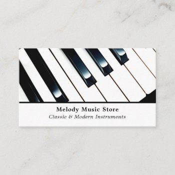 Keyboard Keys  Musical Instrument Store Business Card by TheBusinessCardStore at Zazzle