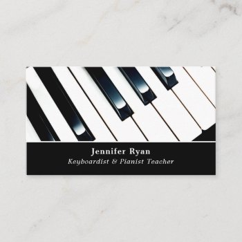 Keyboard Keys  Professional Keyboardist  Pianist Business Card by TheBusinessCardStore at Zazzle
