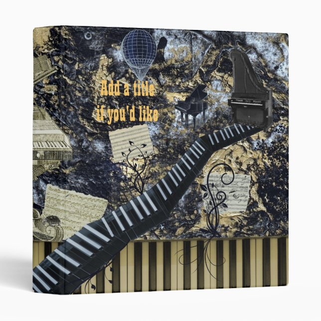 Keyboard Landscape 3 Ring Binder (Front/Spine)
