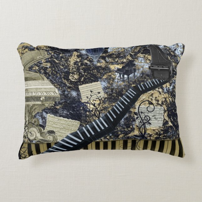 Keyboard Landscape Decorative Pillow (Front)