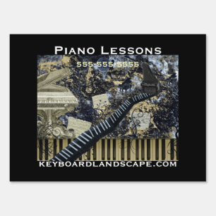 Keyboard Landscape, Piano Lessons Sign