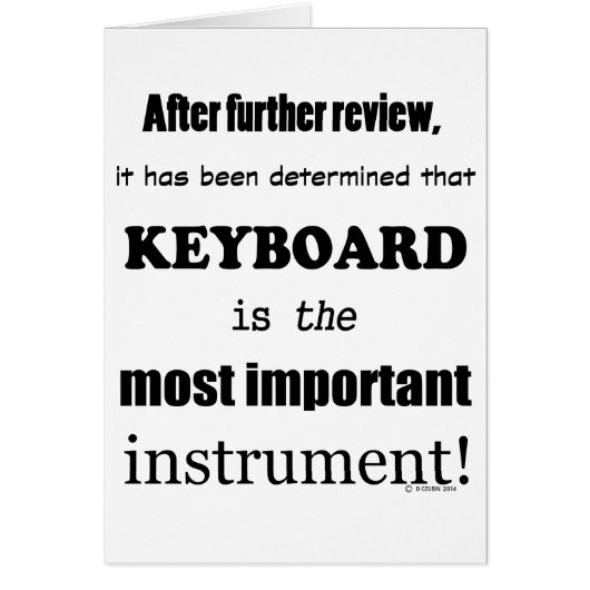 Keyboard Most Important Instrument Cards (Front)
