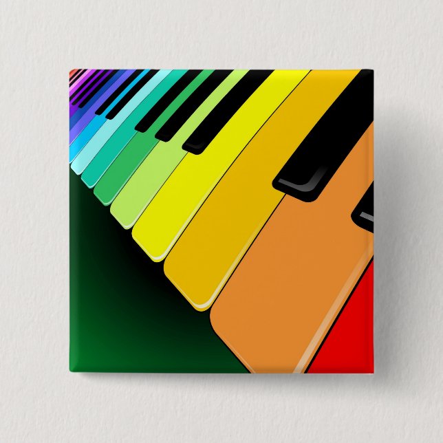 Keyboard Music Party Colors Button (Front)