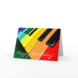 Keyboard Music Party Colors Card