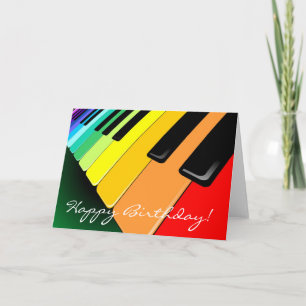 Keyboard Music Party Colors Card