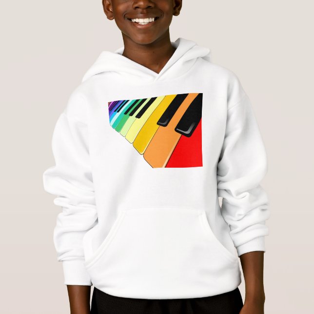 Keyboard Music Party Colors Hoodie (Front)