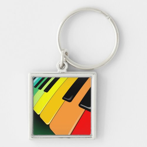 Keyboard Music Party Colors Keychain