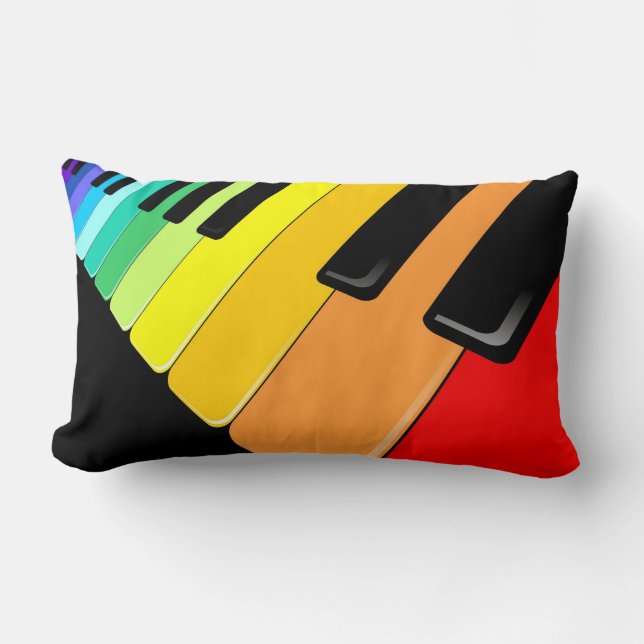 Keyboard Music Party Colors Lumbar Pillow (Front)