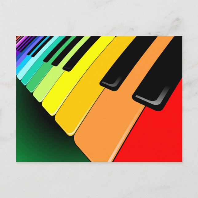 Keyboard Music Party Colors Postcard (Front)